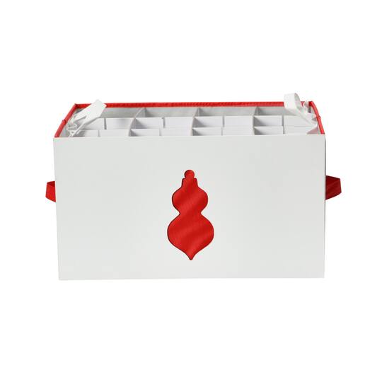 Household Essentials Red & White Ornament Storage Box